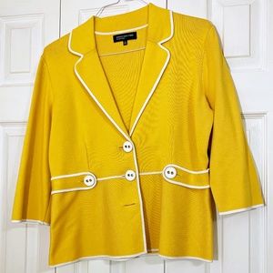 Womens Bright Yellow Sweater Jacket Size XL